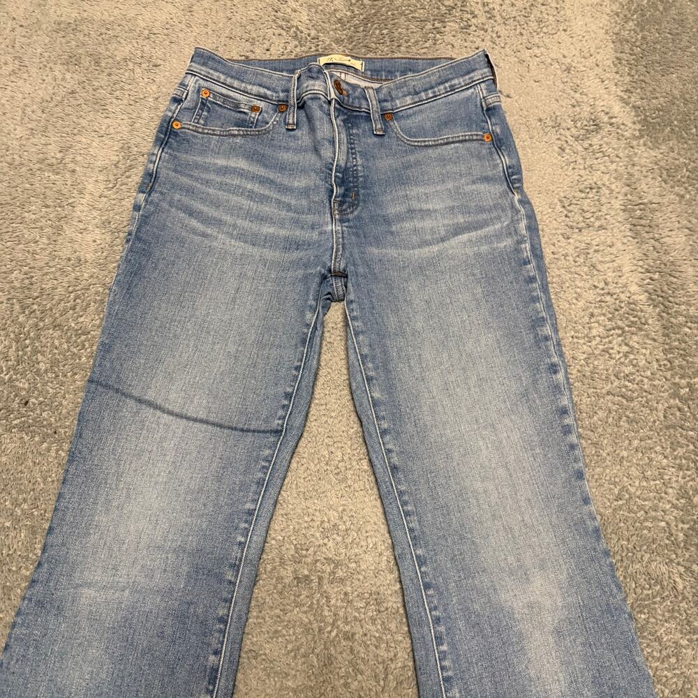 Madewell Jeans Womens 28 (31x27) Mid Rise Kick Out Blue Denim - Picture 2 of 11